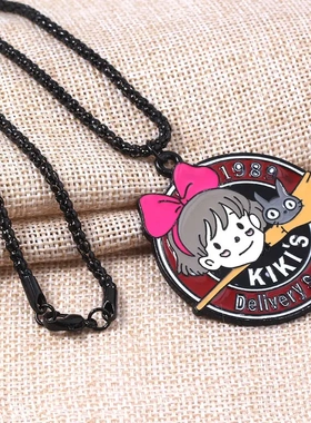 日本 魔女琪琪项链 小黑猫卡通形象挂件