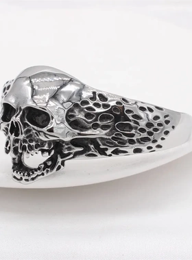 饰品 欧美个性士骷髅钛钢手镯