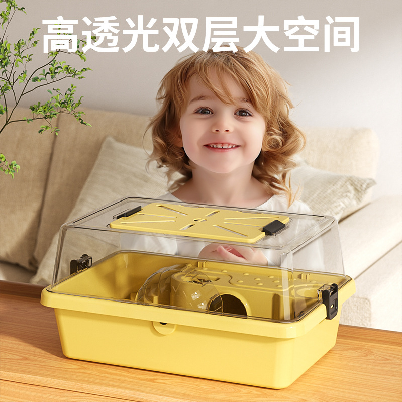 熊笼子大空间双层透明亚克力豪华用品别墅仓鼠笼宠物用品