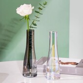 北格in风小花瓶客厅插花摆件玻璃透明鲜花简约花器