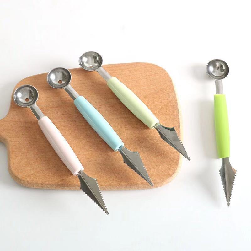 不锈钢西瓜挖球器水果挖球勺双头厨房切西瓜雕花刀拼盘挖勺