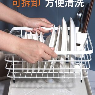厨房家用碗碟收纳架晾放碗盘沥水碗架台面碗筷置物架洗碗池滤水篮