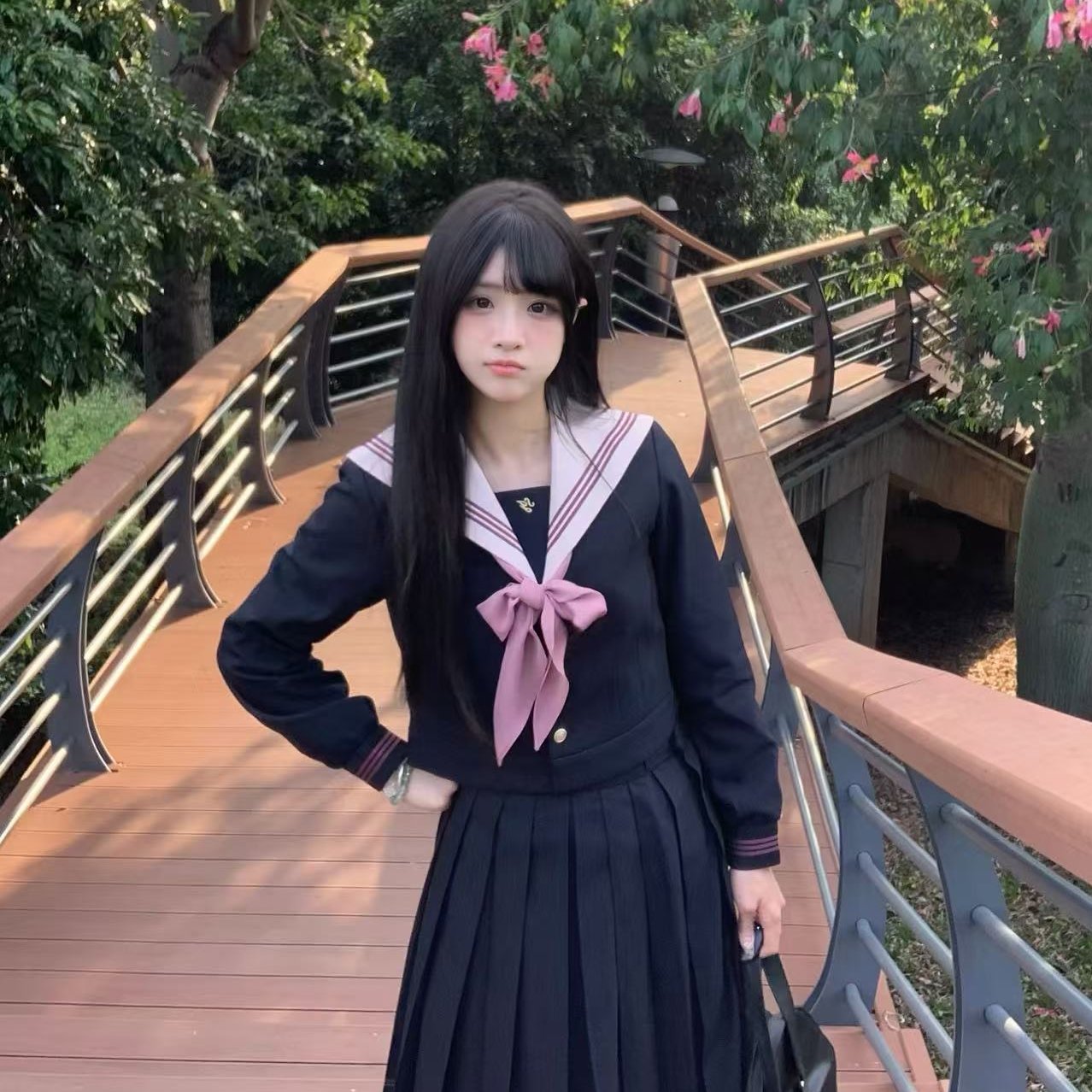 现货 月野HOUSE*淑吉高*原创设计温柔蔷薇粉三本冬服&夏服JK制服
