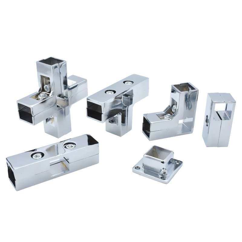 方管卡扣固定器25X25方钢接头配件展示架连接件方管货架固定棚架