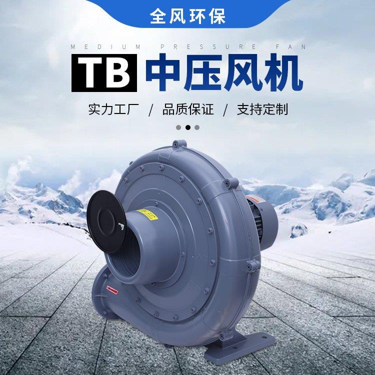 TB150-5透浦式中压风机4KW锯末碎屑送料鼓风机排风低噪音铝壳风机