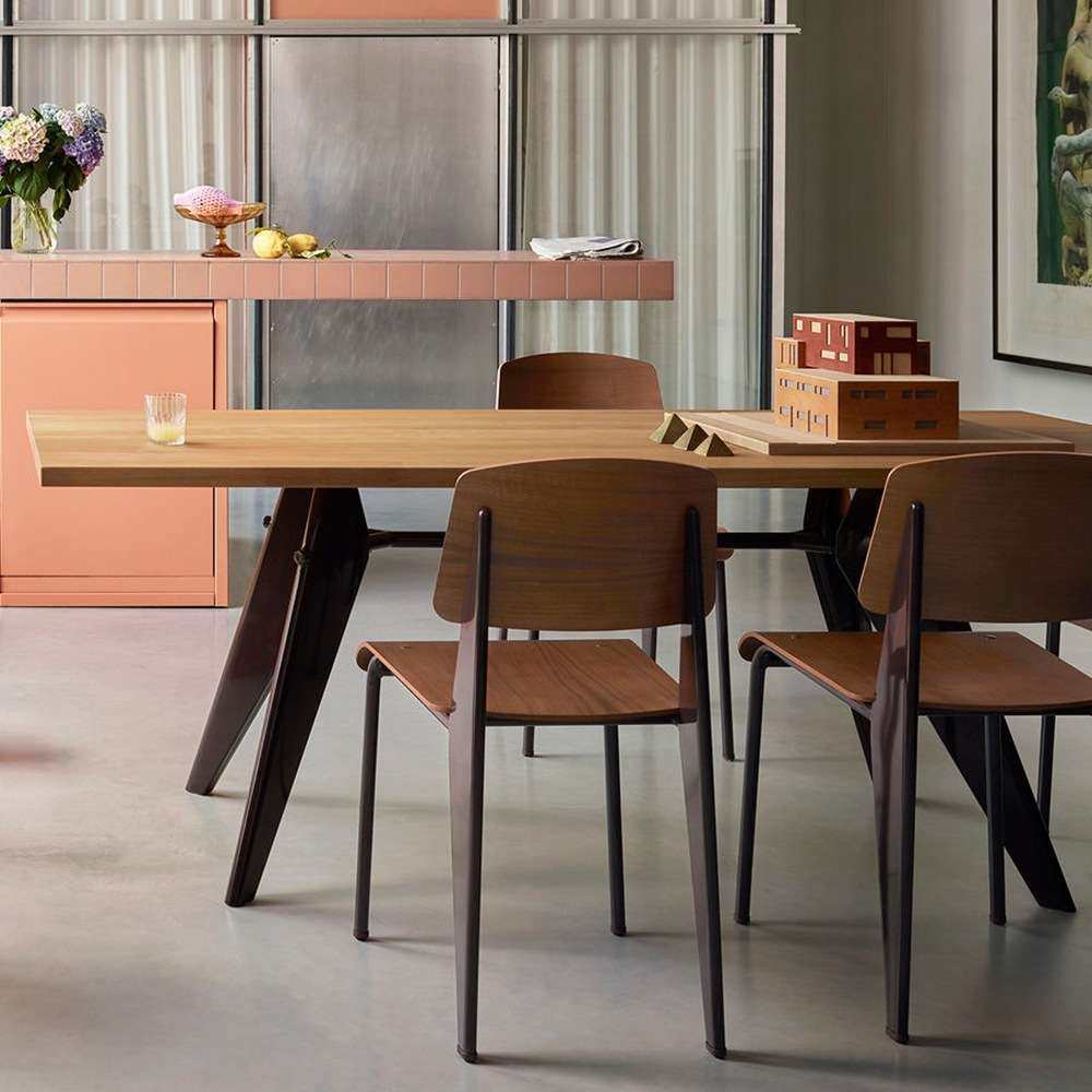 北欧实木餐桌 家用小户型铁艺吃饭桌子民宿餐厅多人餐桌椅组合