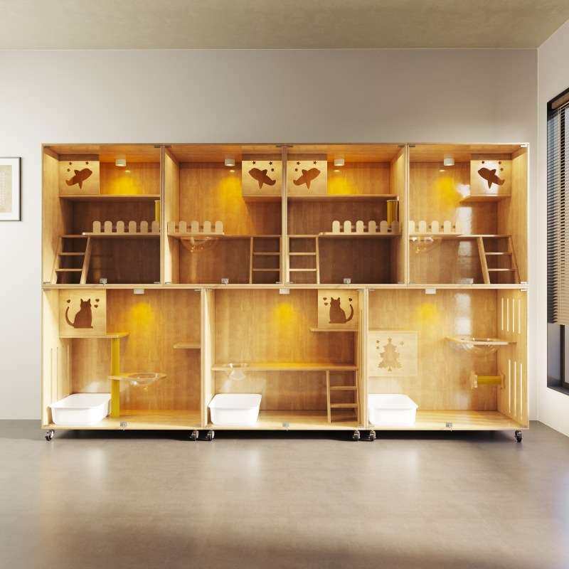 定制猫展示柜猫别墅实木大型大空间玻璃猫笼子寄养繁育笼豪华猫,包装,电子元器件包装,淘宝优惠券,粉丝福利购,淘宝优惠卷