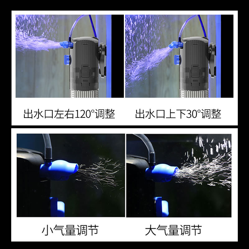 森森鱼缸过滤器内置三合一净水循环系统静音小型氧气泵过滤器一体