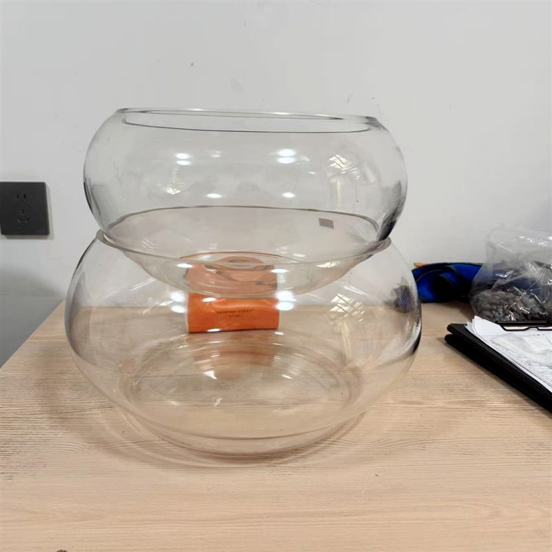玻璃水培植物大号鱼缸圆形加厚水培金鱼缸桌面小型迷你乌龟缸圆球