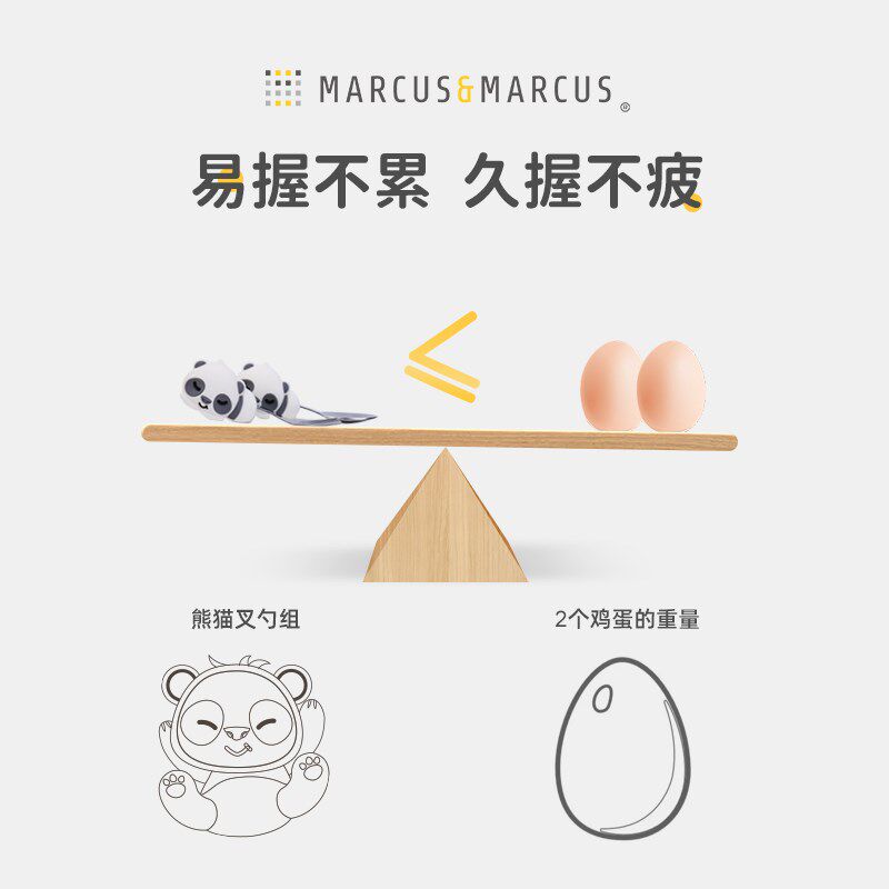 marcus马库狮勺叉子宝宝学吃饭不锈钢儿童餐具