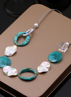 绿色夸张个性装饰项链女配饰独特设计感夏季大气毛衣项链2025新款