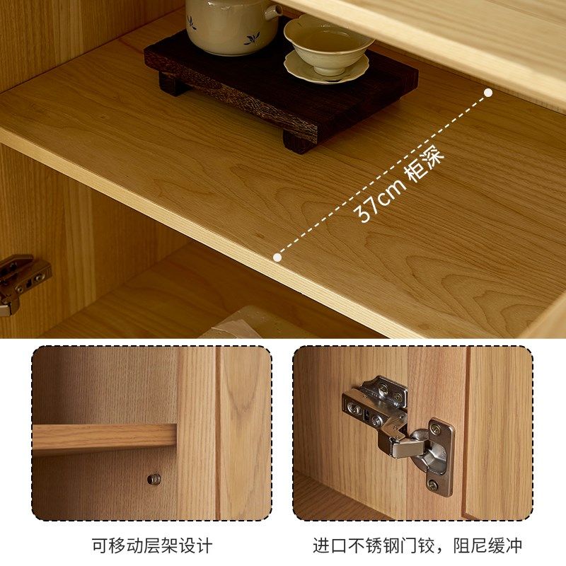 墨影流光餐边柜复古中古边柜客厅立柜实木餐边柜靠墙储物柜小户型