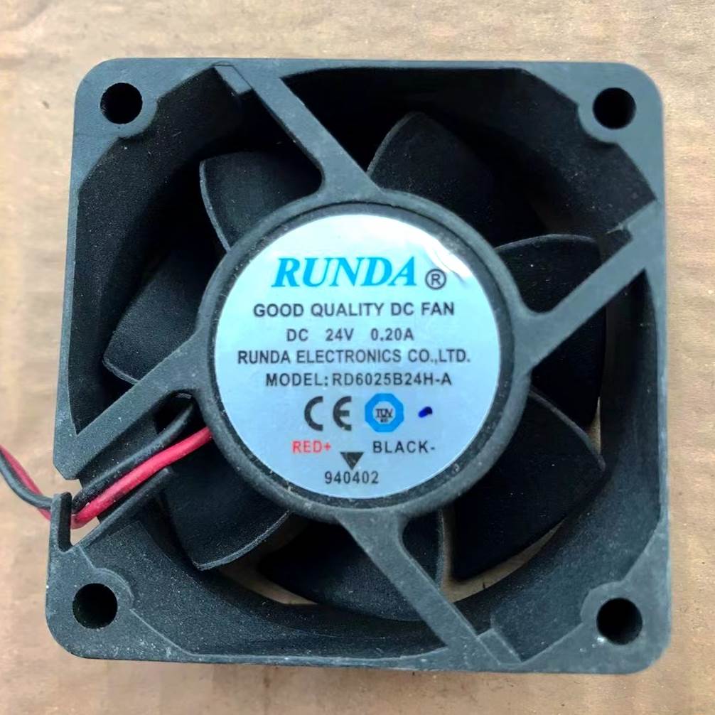 全新RUNDA RD6025B24H-A 6025 24V 0.16A 6CM 变频器轴流散热风扇