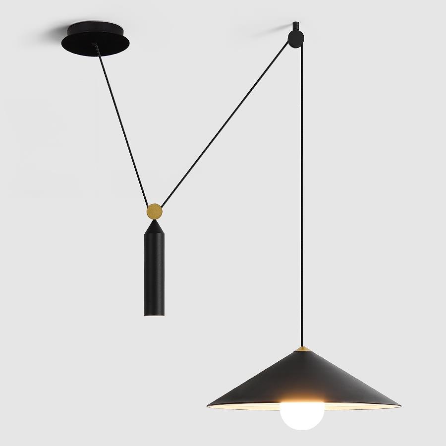 北欧创意吊灯餐厅餐桌简约现代个性升降滑轮移位设计师款装饰灯具