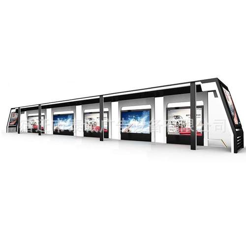 滚动换画候车亭不锈钢候车亭智能公交站台太阳能候车亭显示屏