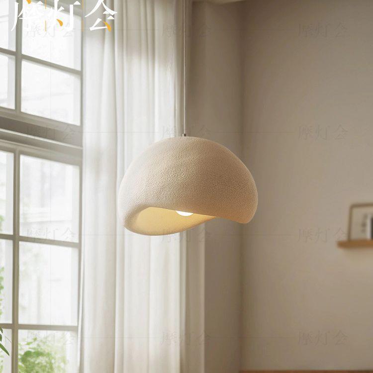 摩灯会 餐厅吊灯 吧台餐厅侘寂风创意个性艺术设计师装饰灯具奶油