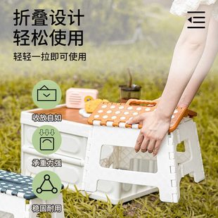 小凳子折叠椅子摆摊露营户外钓鱼马扎家用塑料折叠凳火车 小便携式