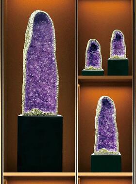 招财紫水晶洞摆件店铺招财摆件客厅玄关酒柜电视柜办公室桌面摆件