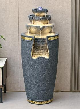 高山流水摆件循环水客厅招财鱼缸装饰简约现代假山喷泉水景风水轮