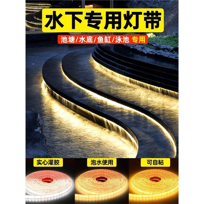 24V水下工程款灯带led灯带条灌胶户外池水下防水软灯带室外
