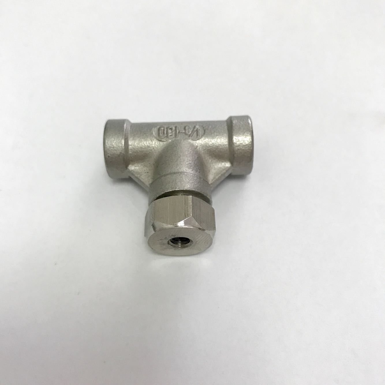 异径不锈钢内丝三通接头 M5*0.8-ZG1/8 中间内螺纹M5x0.8 两边1分