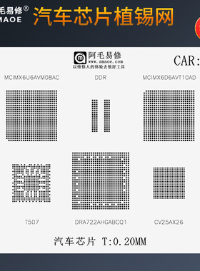 汽车芯片植锡网DRA722AHGABCQ1/T507/CV25AX26锡膏植球钢网CAR4