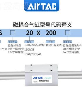 原4166装M亚德客IRTAC磁耦合无杆气缸RS16*800*90*1000A*11000*12