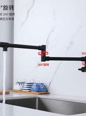 入墙式厨水房水头定制 NPT牙拉金不锈钢灶YGH台洗丝菜龙盆单冷净