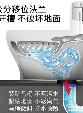 #马移桶移位法兰圈密封器挖圈48185通用坐便底部位器免地偏心平移