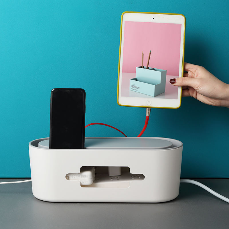 米立风物创意电源插座盒电线收纳盒排插整理盒集线器插线板收纳盒