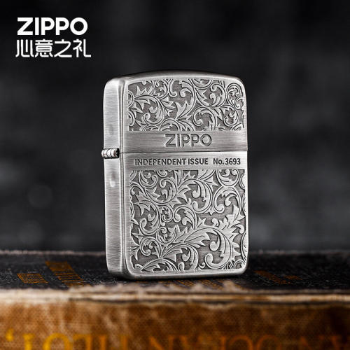 ZIPPO打火机1941熏银复刻唐草