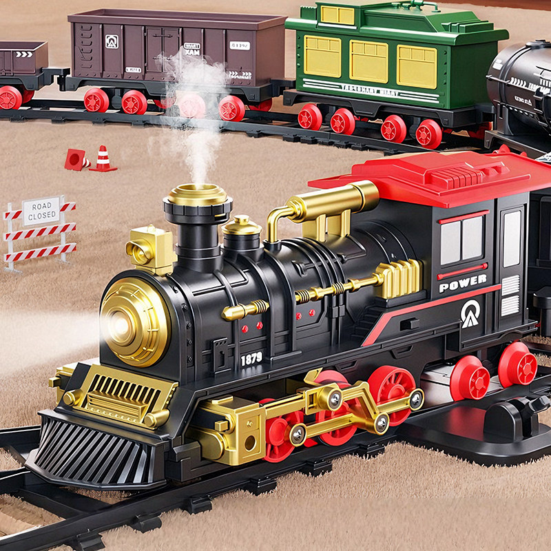 德国儿童电动小火车玩具男孩生日礼物高铁仿真蒸汽轨道车模型复古
