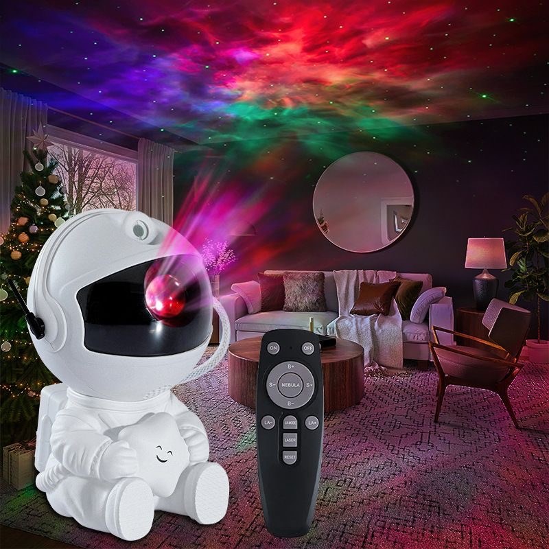 宇航员星空投影灯房间卧室摆件助睡眠小夜灯满天星激光氛围灯礼物
