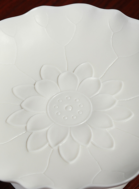 戴玉堂莲花果盘供佛供奉家用佛前水果盘供盘贡盘贡品盘陶瓷摆件