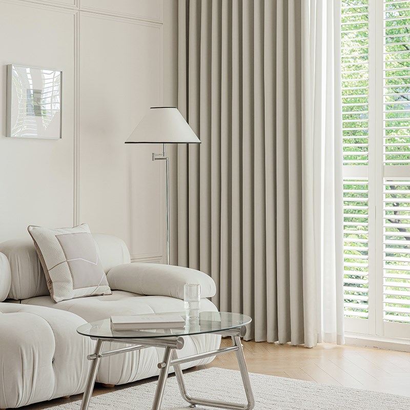 田园风小清新全遮光雪尼尔窗帘2025年新款奶油风隔热防晒遮阳布料