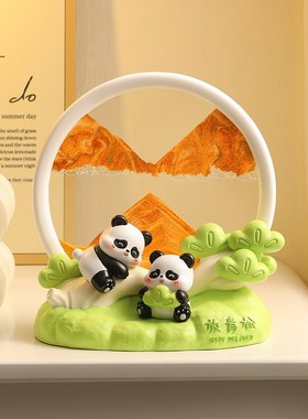 放青松流沙画沙漏办公室玄关电视酒柜装饰品摆件轻奢乔迁礼物