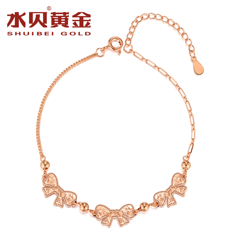 水贝银饰官方S925银蝴蝶结手链女
