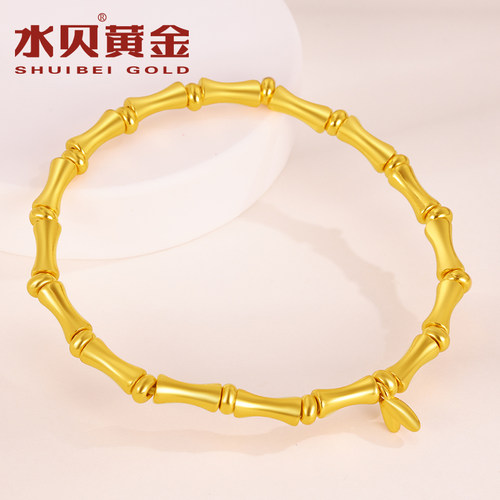 水贝黄金竹节手链5D女款日常百搭