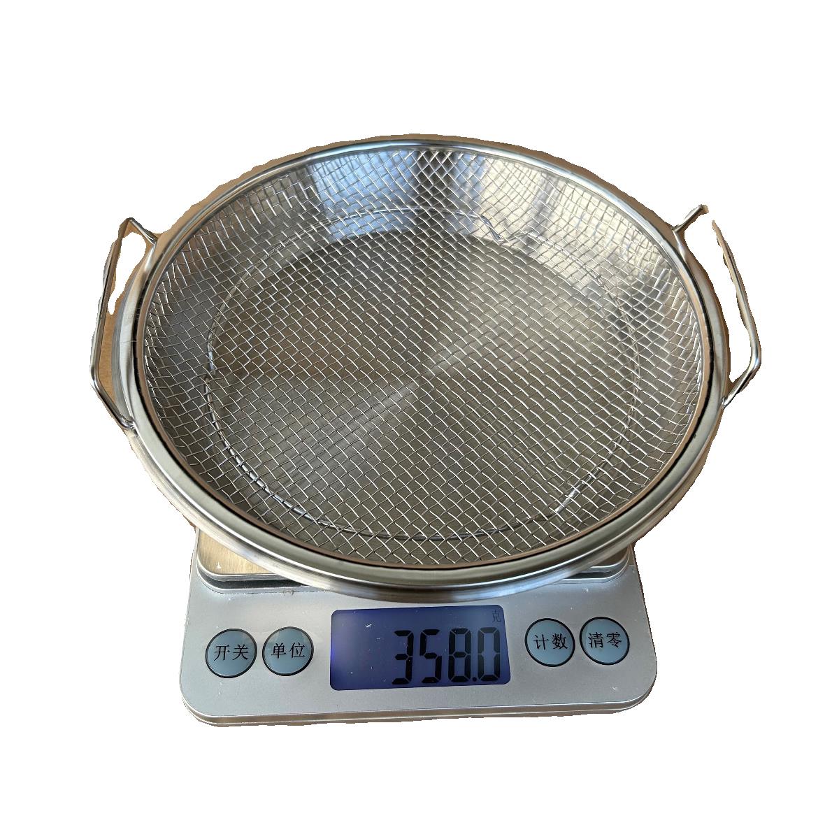 凯文304不锈钢油炸小吃盘漏网油渣过滤双耳沥油神器炸鸡薯条网架