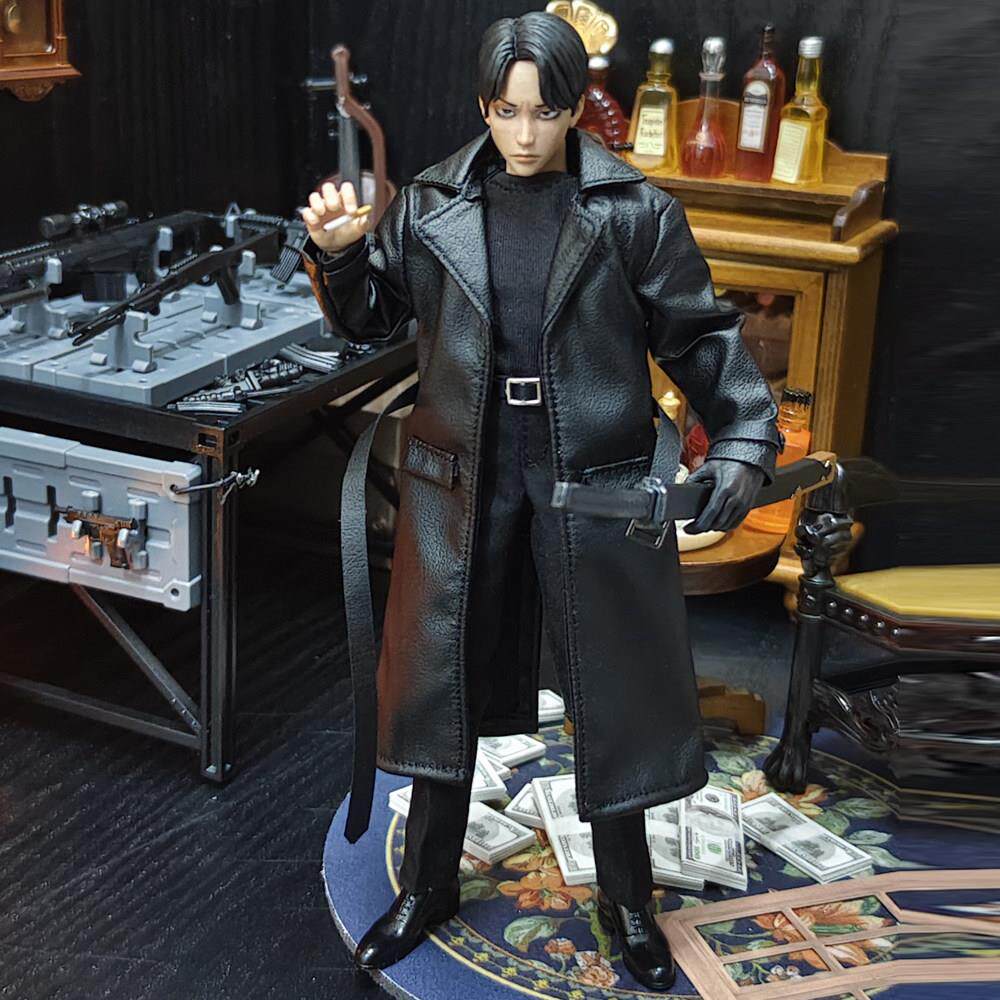 1/12分兵人衣服配件机车皮衣bjd娃衣6寸素体阿巳3.0夹克风衣外套8