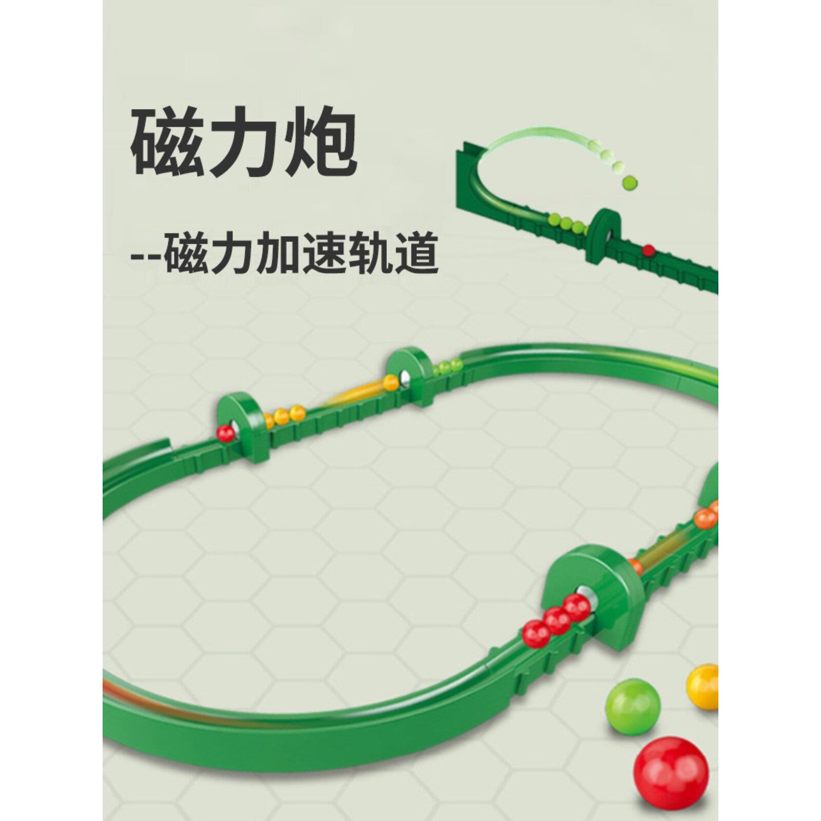 科学小制作磁力炮磁力加速轨道弹射球动量守恒撞击实验儿童教玩具