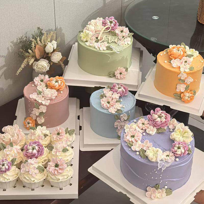 母亲女神韩式裱花朵巧克力蛋糕装饰翻糖花篮成品套装配件生日烘焙