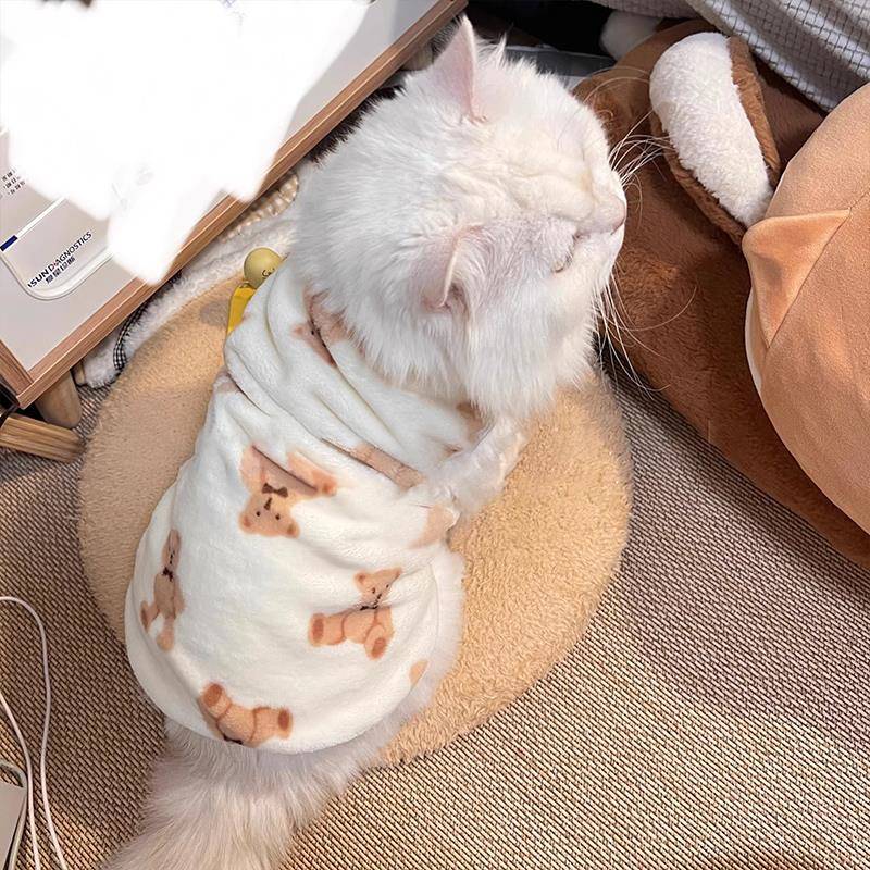 宠物猫咪衣服秋冬加绒背心防掉毛布偶猫金吉拉银渐层英短保暖棉衣