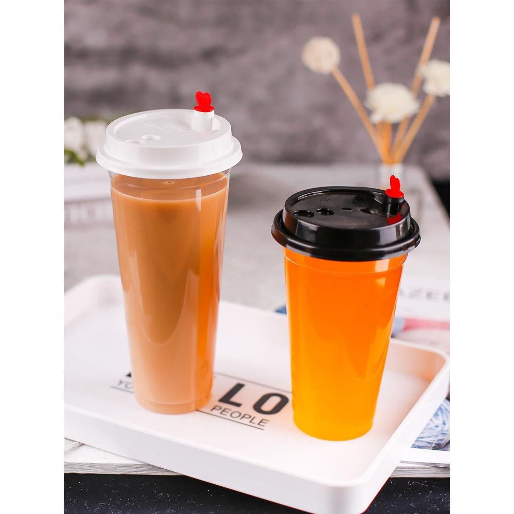 90口径一次性塑料光杯500奶茶杯子420商用700ml水果茶冷饮杯定制