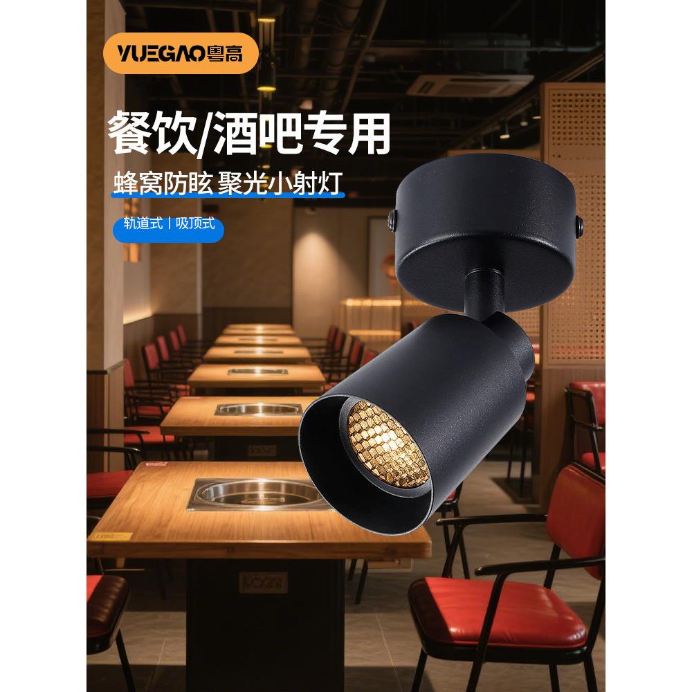 餐饮火锅店led一束光迷你轨道灯防眩光明装射灯酒吧餐厅餐桌氛围