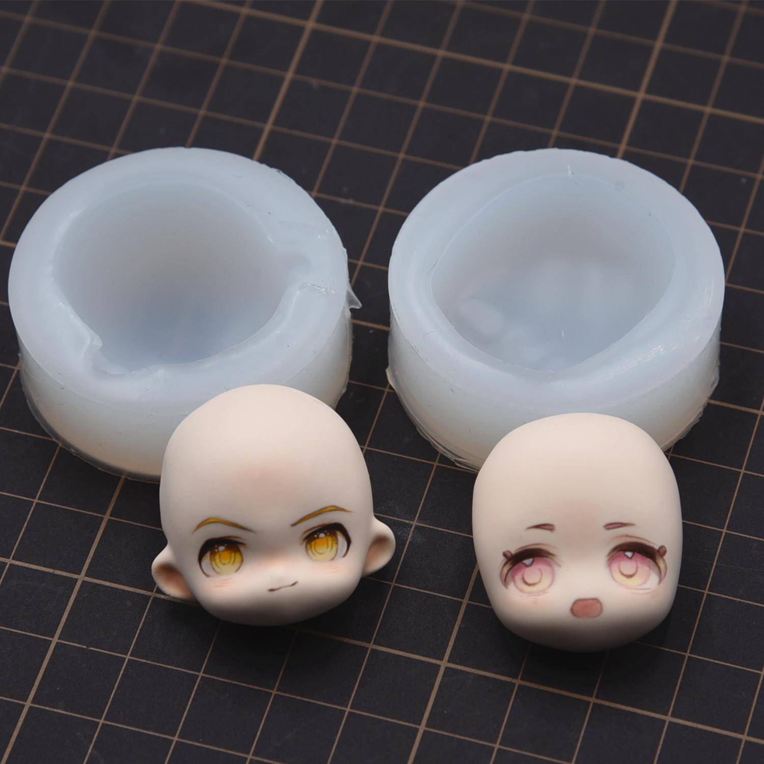 原创Q版超轻粘土万用硅胶脸模 软陶泥人脸模具 diy馒头脸 包子脸