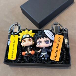 卡通可爱火影忍者钥匙扣挂件鸣人佐助卡卡西公仔汽车钥匙书包挂饰