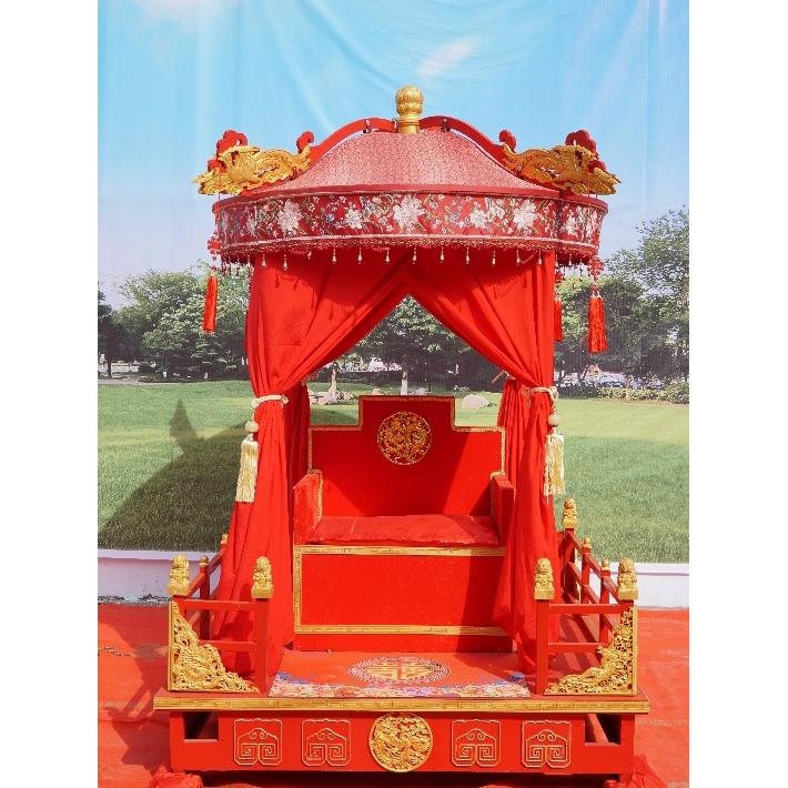 婚庆花轿喜轿中式八抬大轿古典大花轿子明制汉婚圆顶胡蝶花轿凤撵