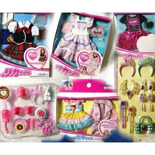 清仓古董娃衣丽佳珍妮芭芘娃娃盒装服装裙子首饰包包鞋帽食玩配件