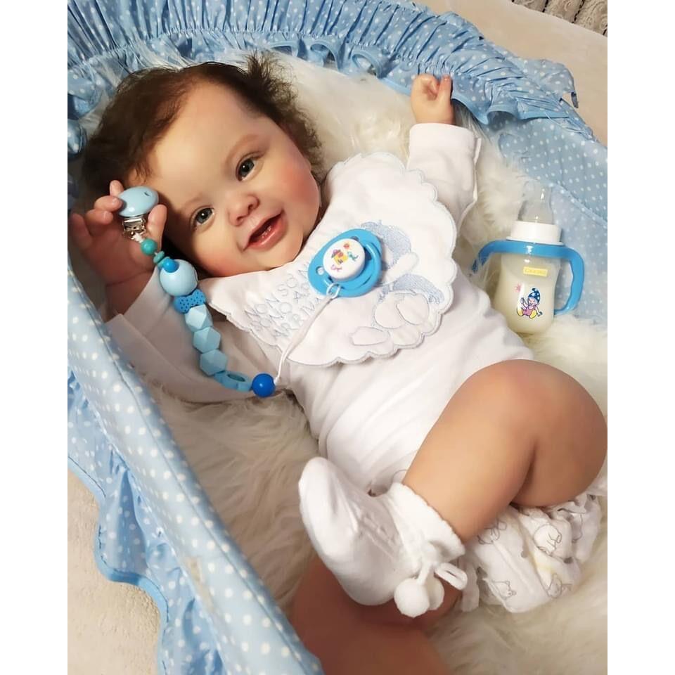 60/50厘米仿真婴儿重生娃娃手工制作3D皮肤 静脉血丝可见栩栩如生